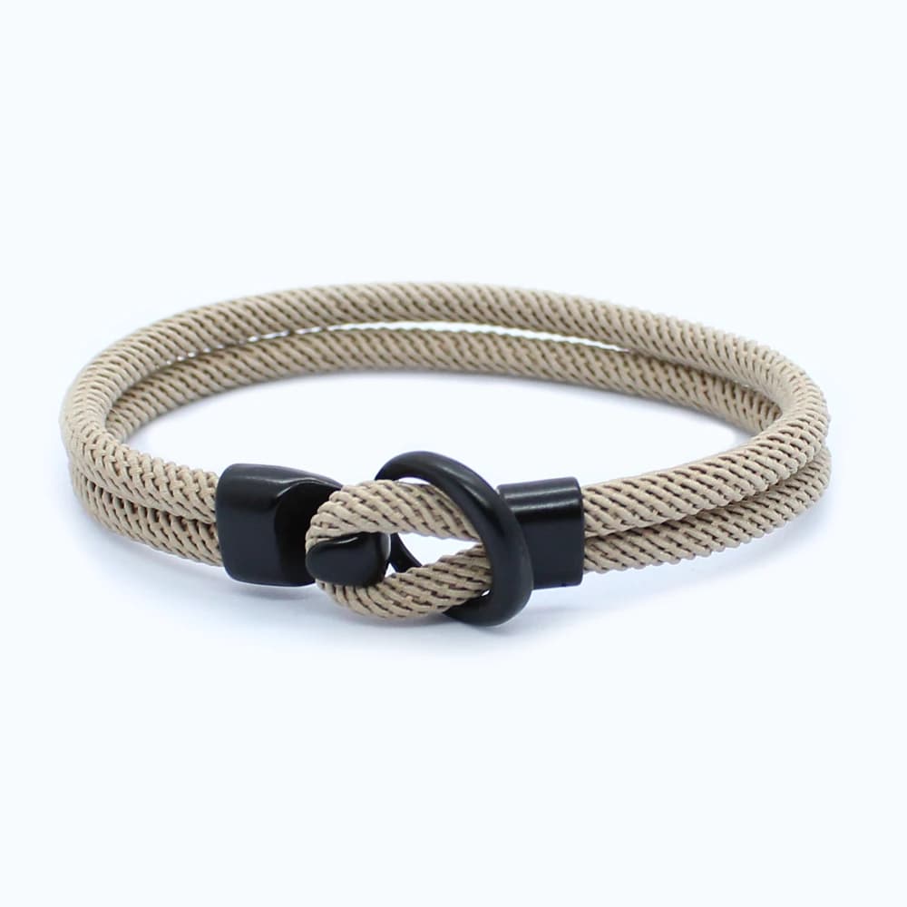 Heren armband touw, khaki