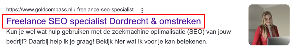 De title tag van je webpagina